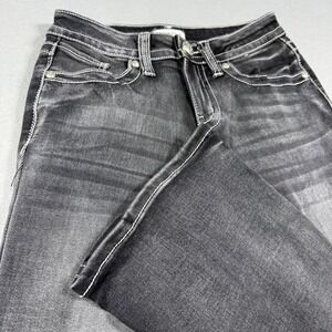 Fire & Rain Womens Bootcut Jeans Faded Black Embellished Wing Pockets Size 3
